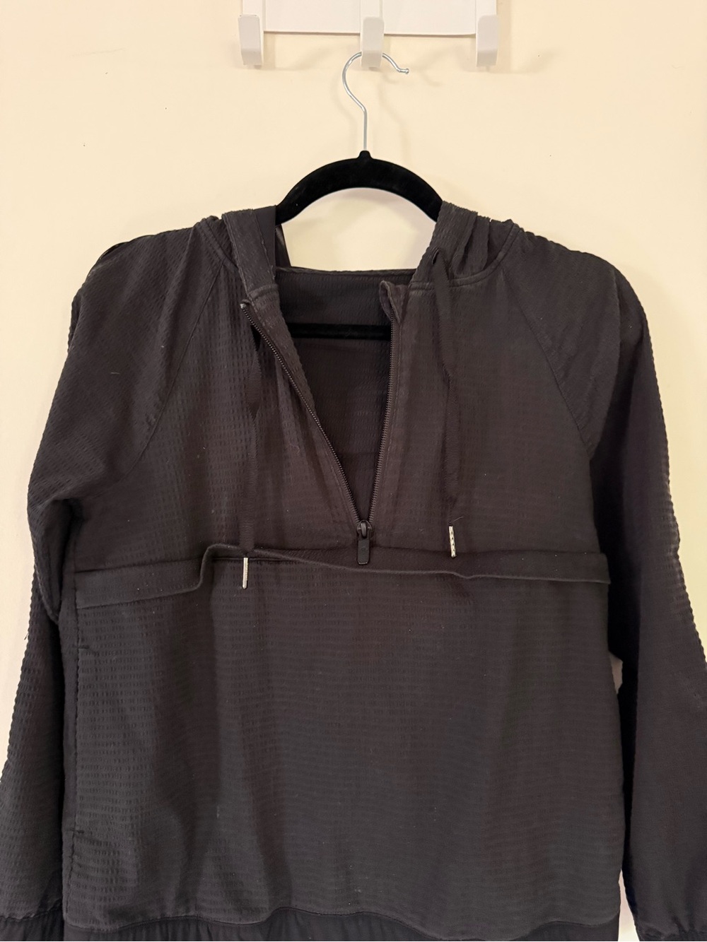 lululemon athletica Black Hooded Half-Zip Utility Jacket